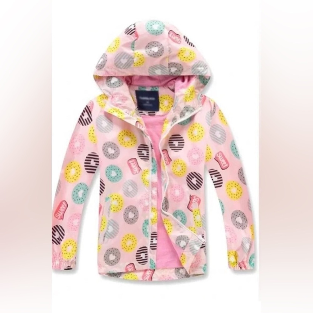 Colorful Donut Print Kids Windbreaker / Raincoat